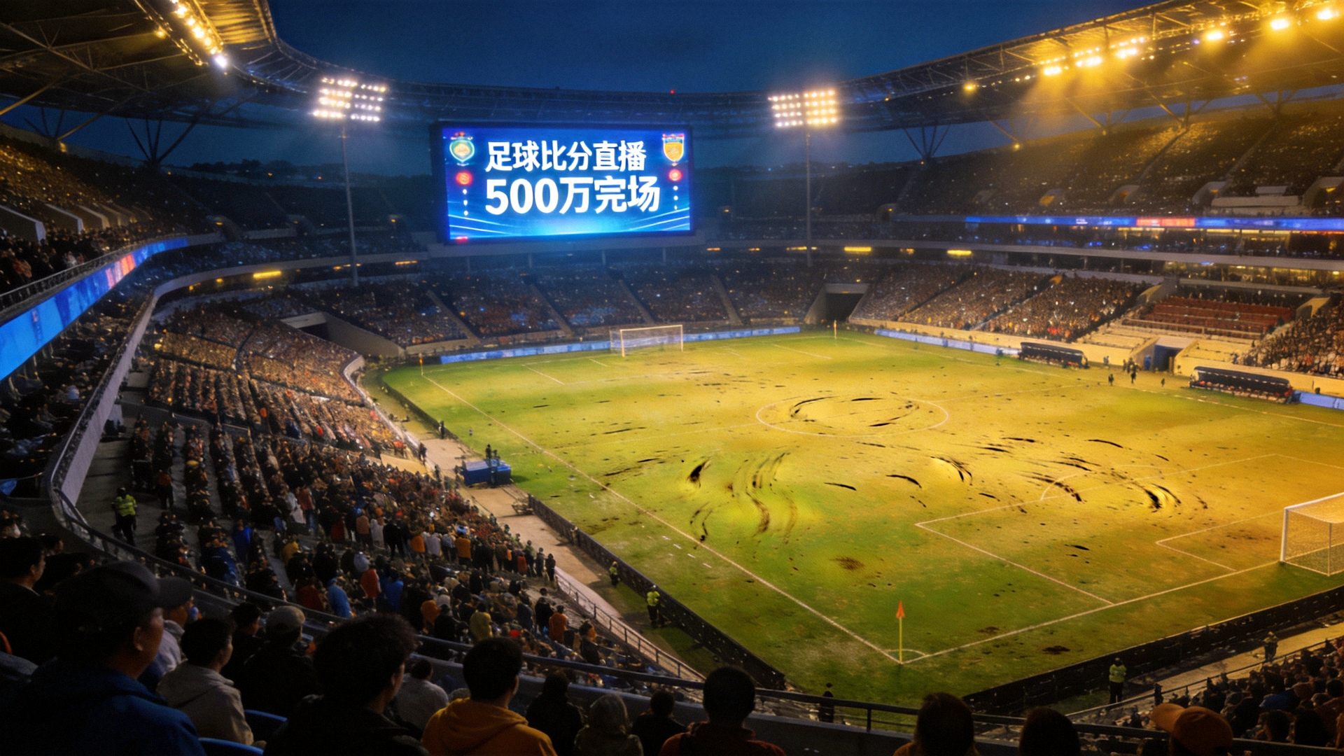 足球比分直播500万完场体育场全景背景